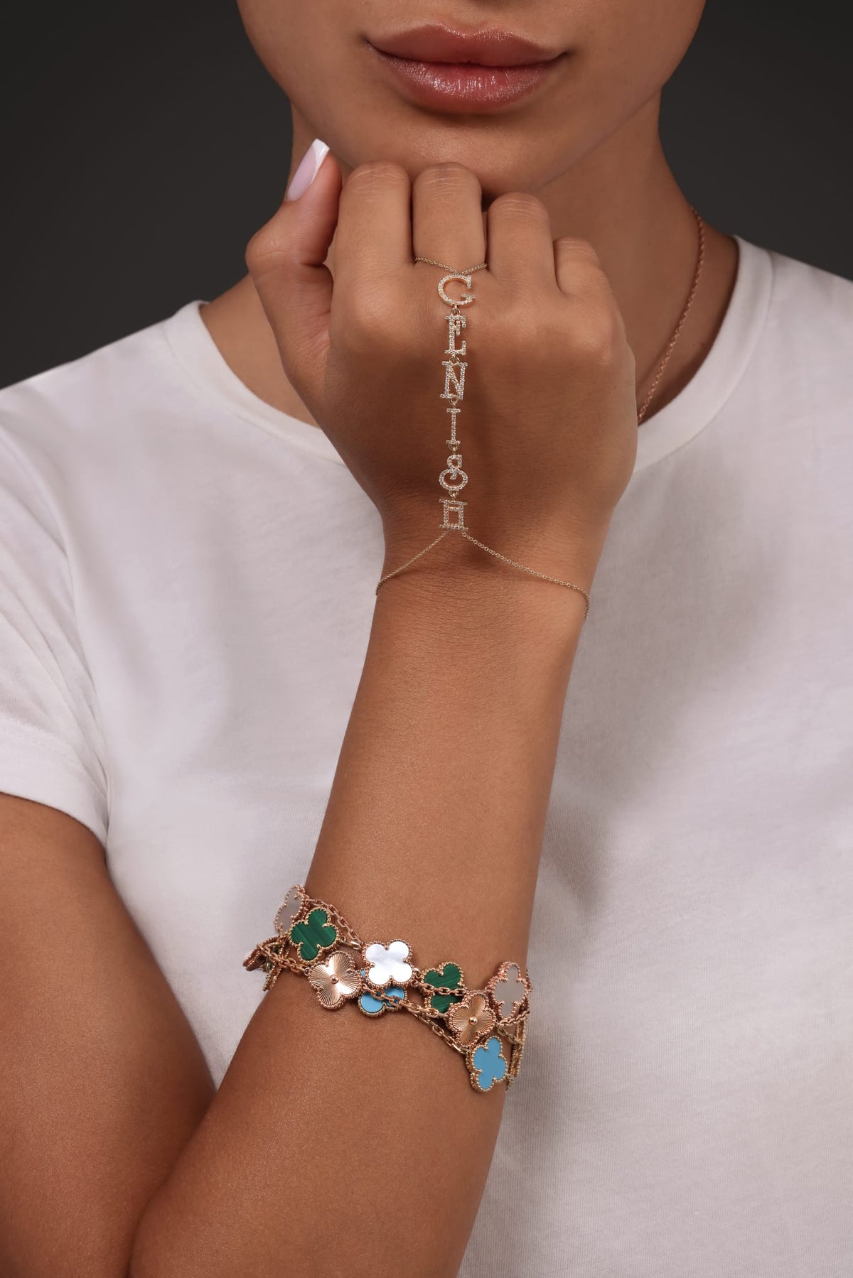 hand chain with costumes letters